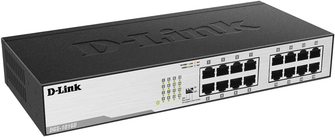 D-Link DGS-1016D Switch 16 Porte Gigabit, Nero - immagine 2