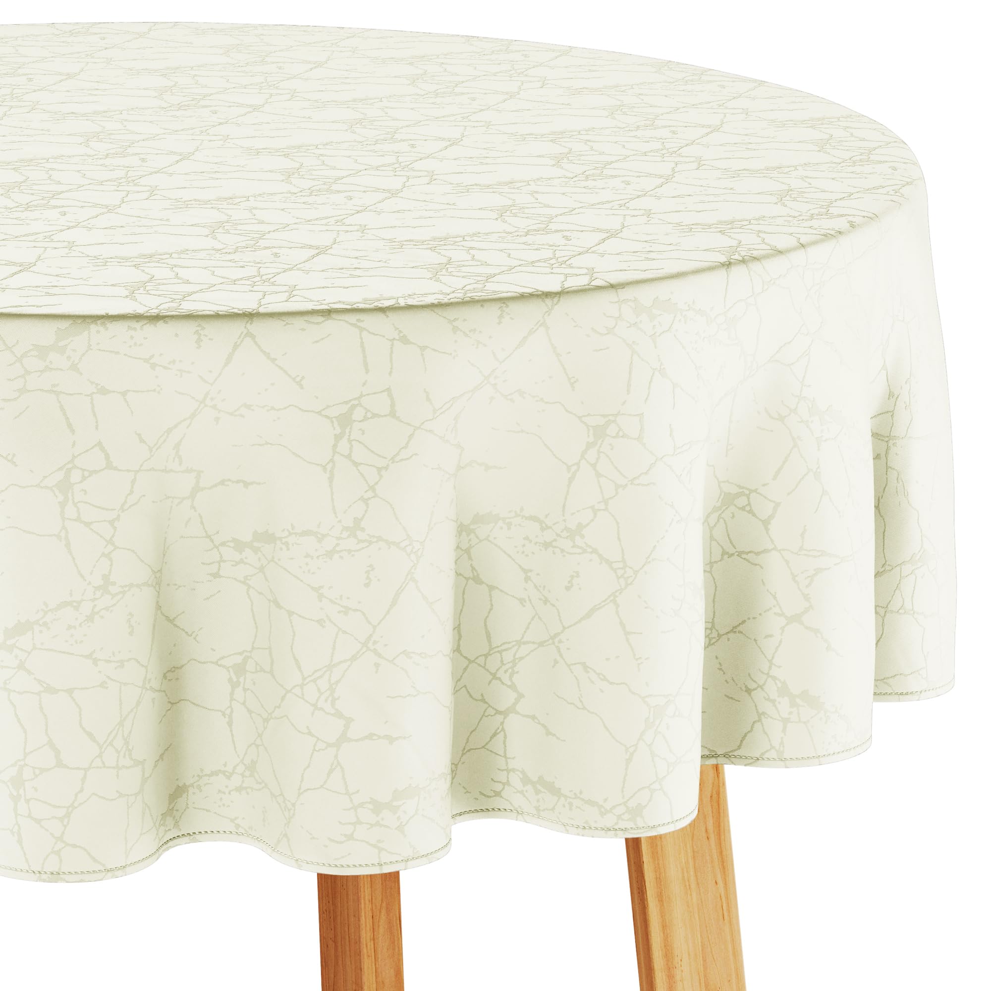 Tovaglia Ovale 140x200cm Crema, Motivo Marmorizzato Manil