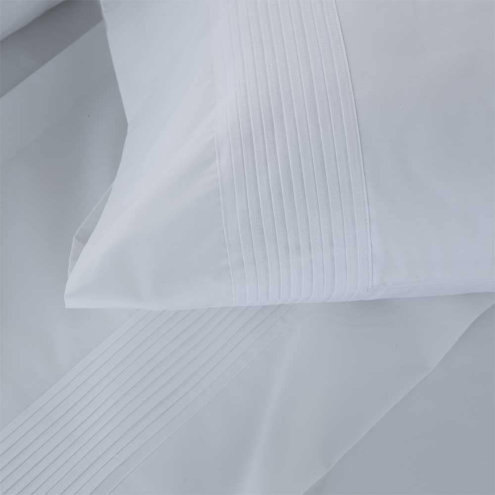 Set Lenzuola GORBEA Bianco PERCALE COTONE 160x190/200 - immagine 4
