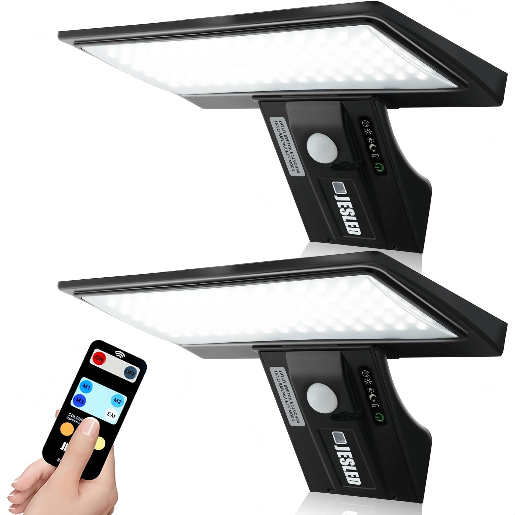 Jesled Luce Solare LED Esterno [2 Pezzi] 90 LED