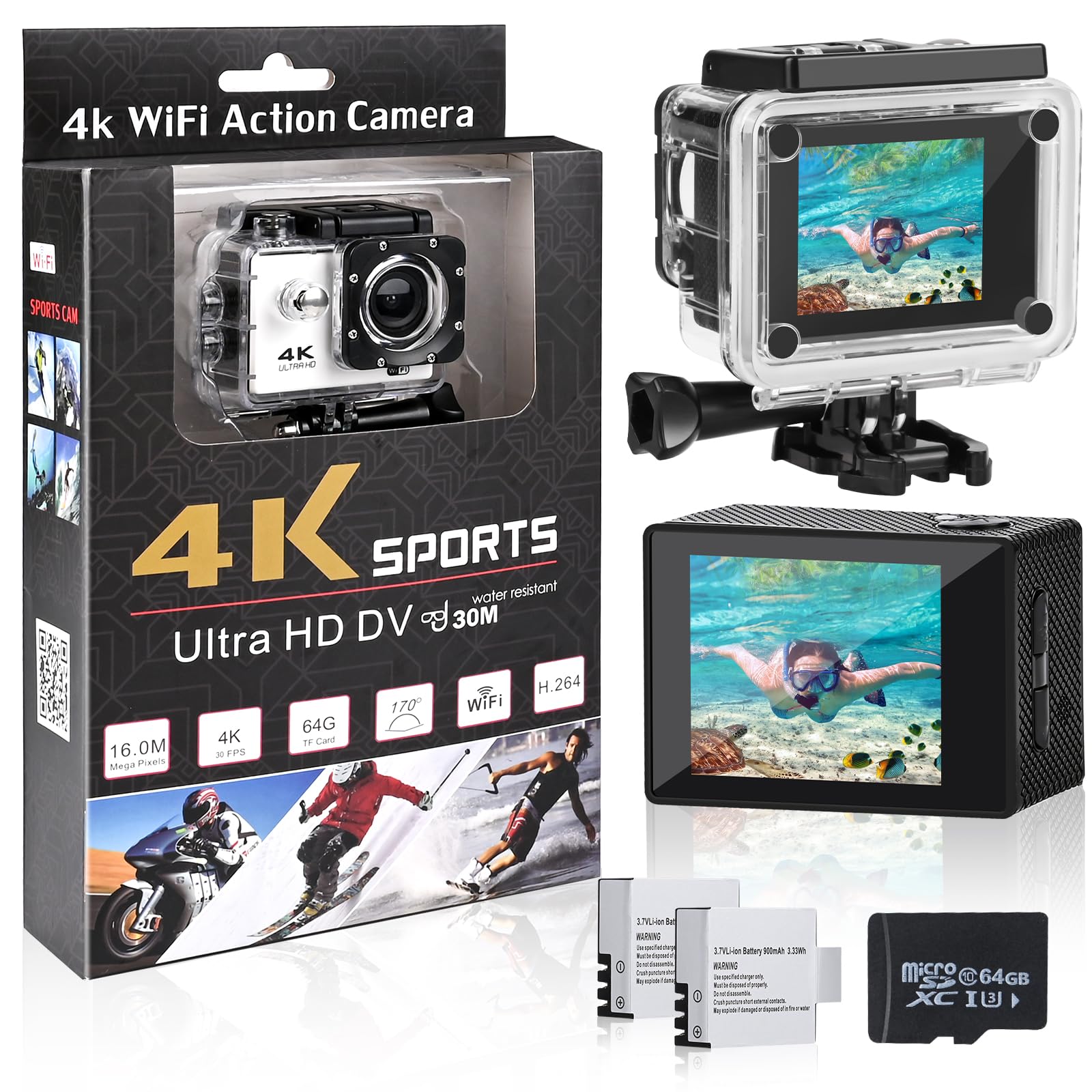 Comius Sharp Action Cam 4K 16MP, Bianco | Velz