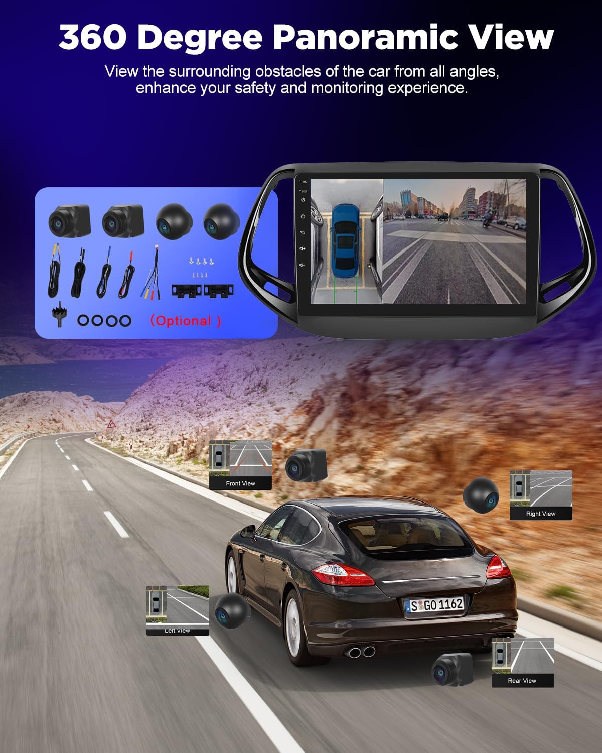 Nhopeew Autoradio Android per Jeep Compass 2017-2019 - immagine 6