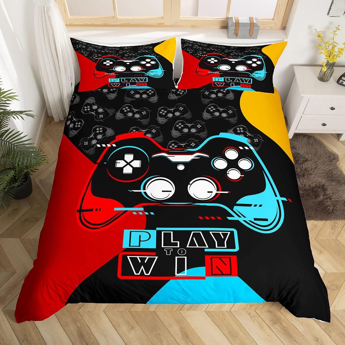 Loussiesd Set Biancheria Letto Super King Gaming