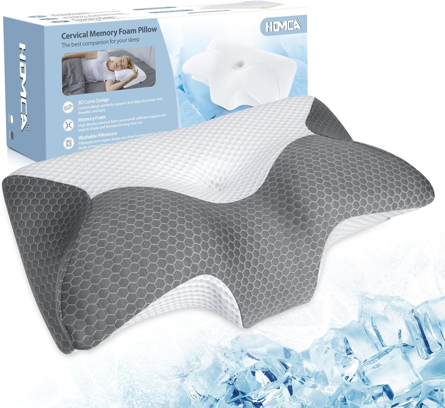 Homca Cuscino Ortopedico Memory Foam Ergonomico 60x35cm