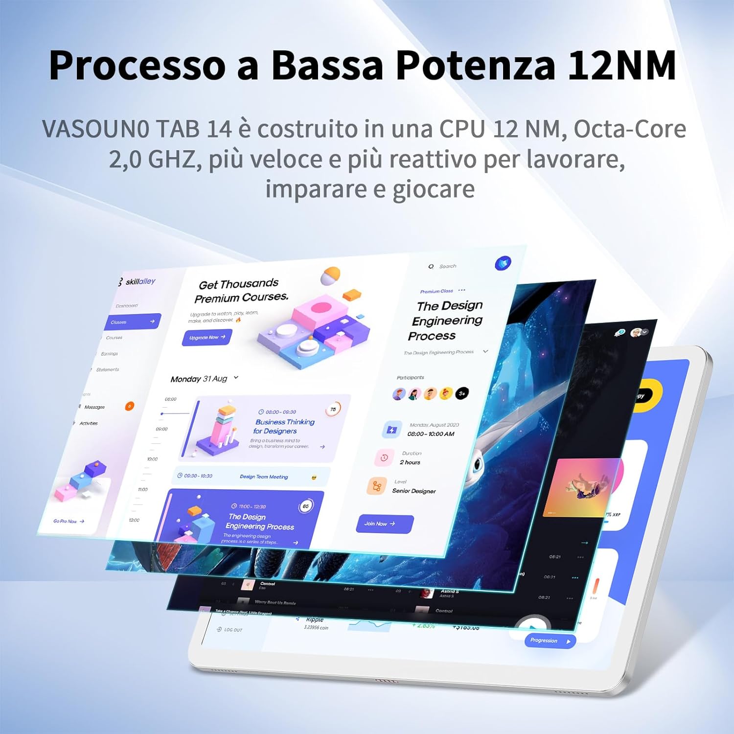 Vasoun Tablet Android 11 10,4 Pollici 256GB, Argento - immagine 3