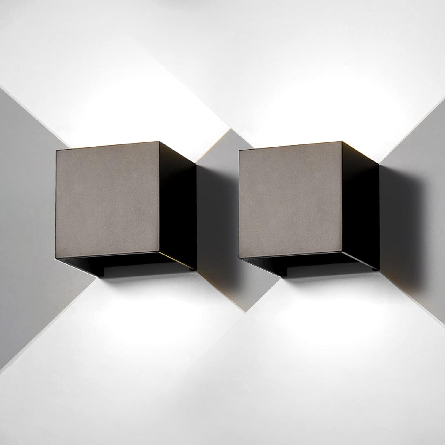 Applique da Parete Esterno LED 12W, 2 Pezzi Nero - immagine 1