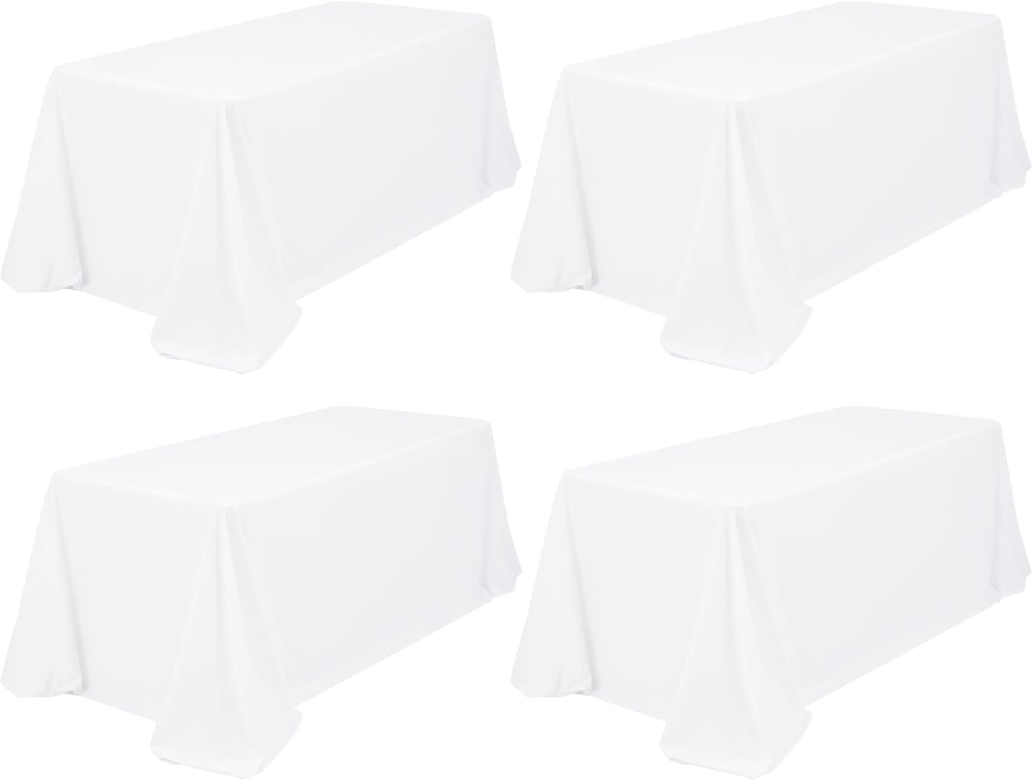 Confezione 4 Tovaglie Bianche Poliestere 229x396cm