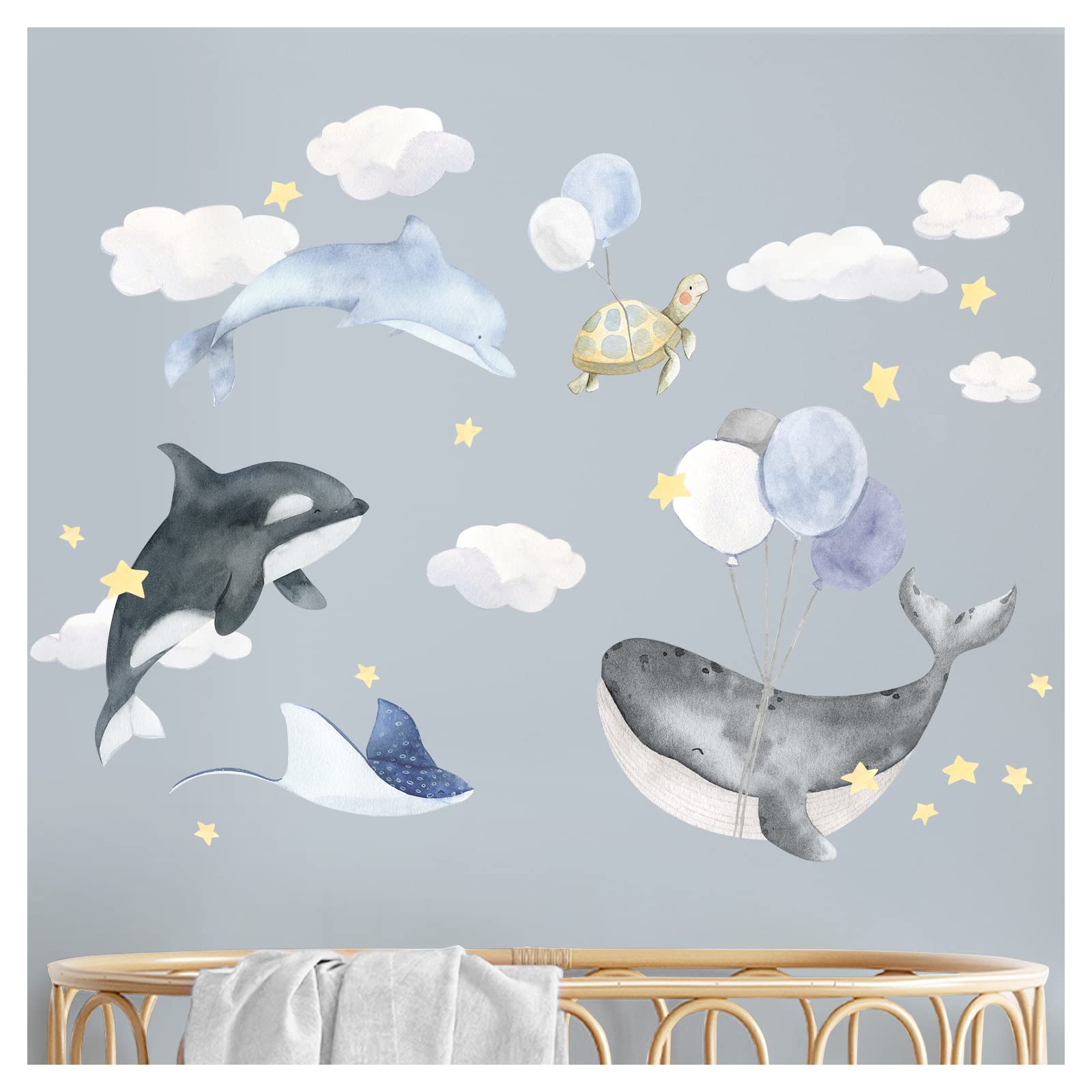 Grandora Little Deco DL867-4 - Adesivo Parete Animali Marini