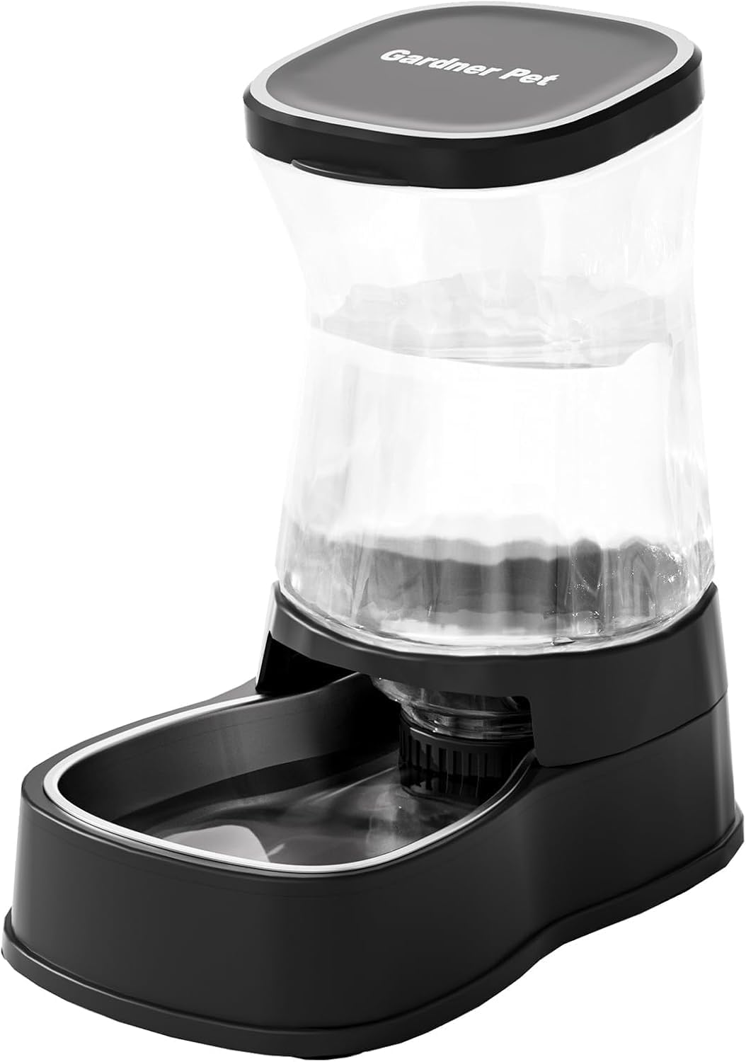 Gardner Pet 3.85L Dispenser Acqua Gatti, Dispenser Acqua Cani con Ciotola in Acciaio Inox, GravitÀ Abbeveratoio per Cani Non è Richiesta ElettricitÀ, Senza BPA, Grigio Scuro