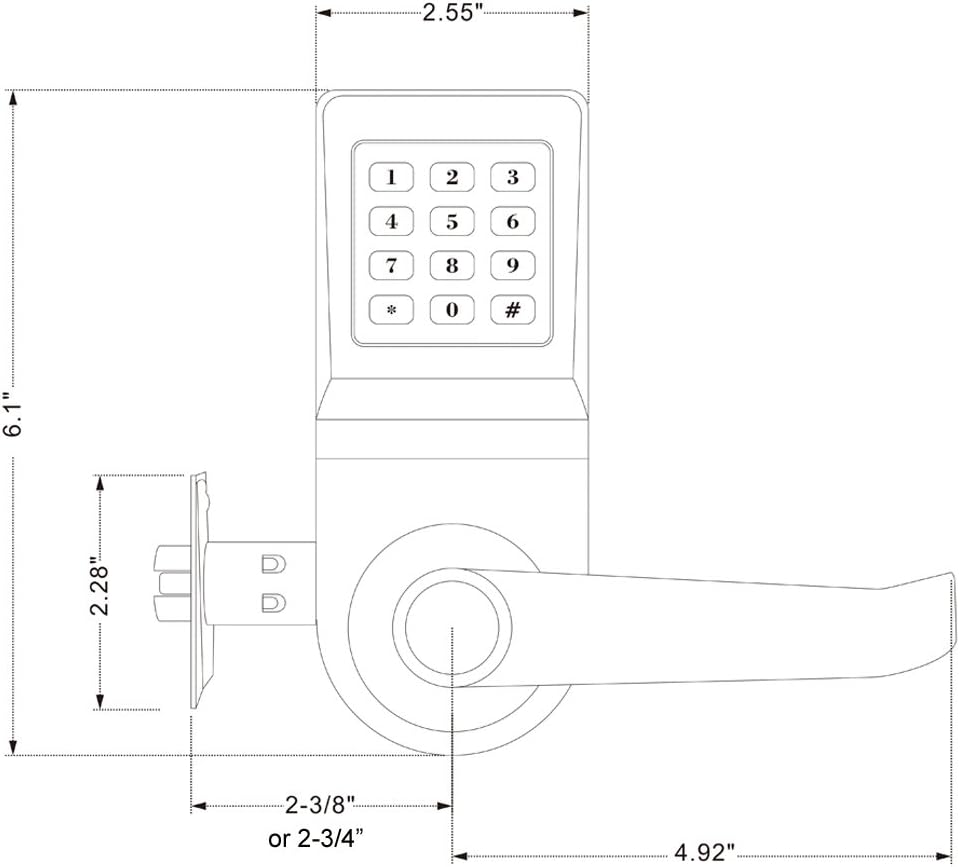Haifuan Serratura Digitale con Scheda, Codice e Chiave - immagine 2