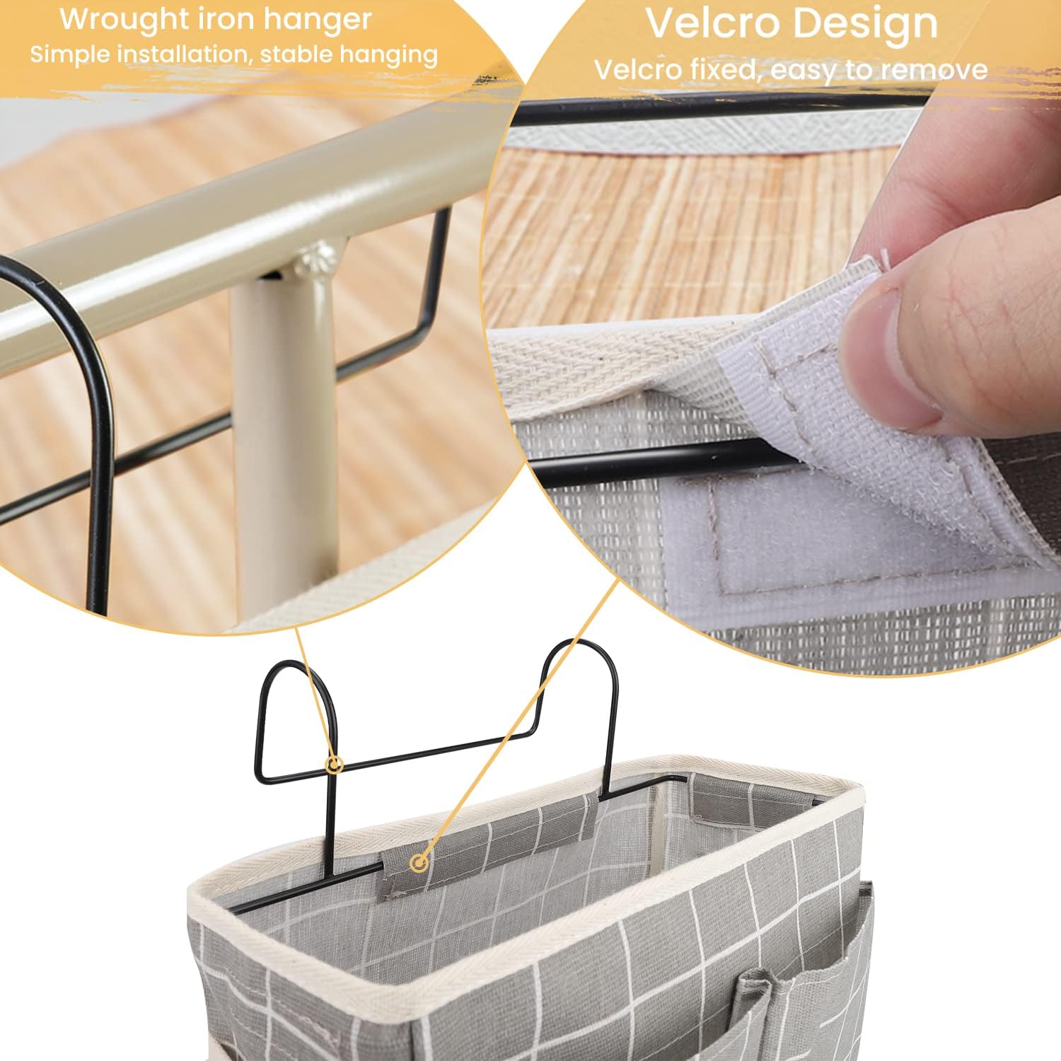 Tasche da Letto Appendibile - Organizer Comodino (2 pz) - immagine 3