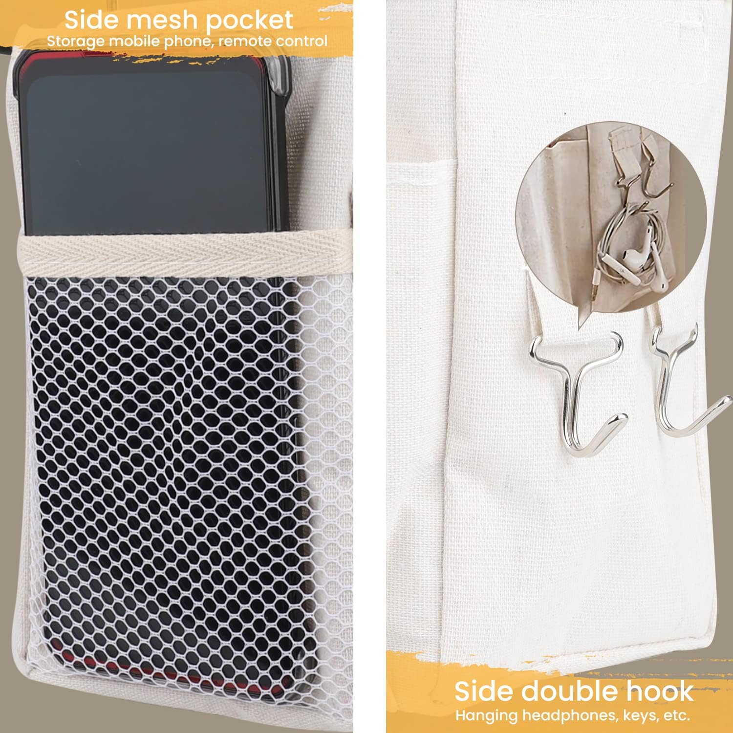 Tasche da Letto Appendibile - Organizer Comodino (2 pz) - immagine 5