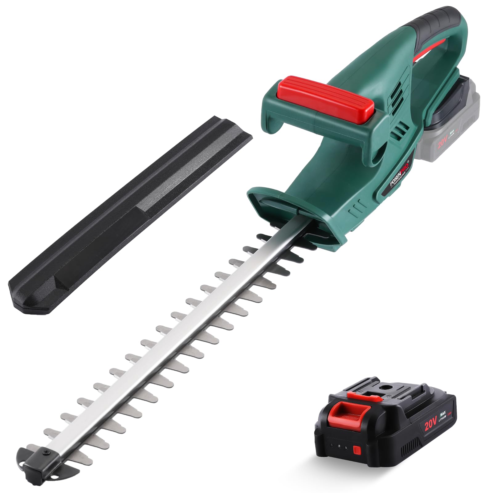 Posenpro Tagliasiepi a Batteria 45cm con Batteria 2.0Ah