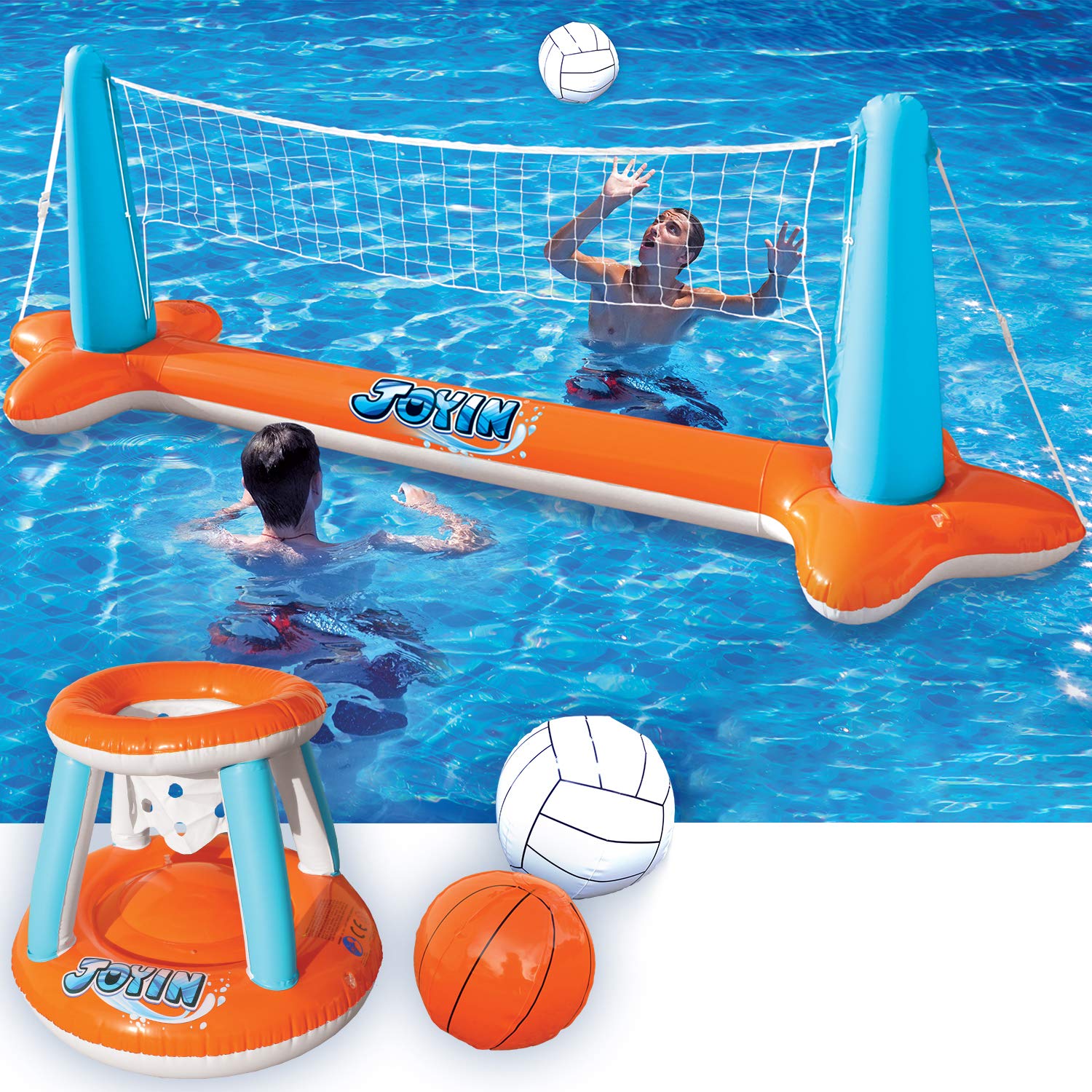 JOYIN Galleggianti Gonfiabili Piscina - Rete Pallavolo e Canestro Basket