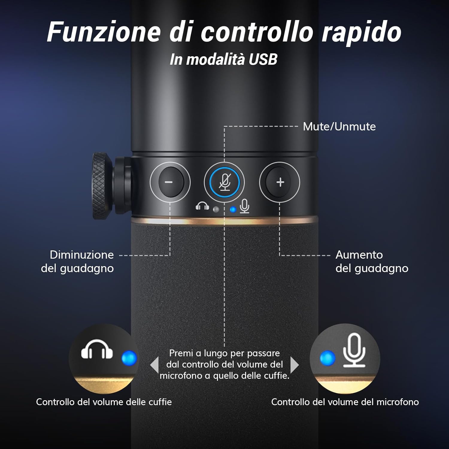 Tonor TD520 - Microfono USB/XLR Dinamico Cardioide - immagine 5