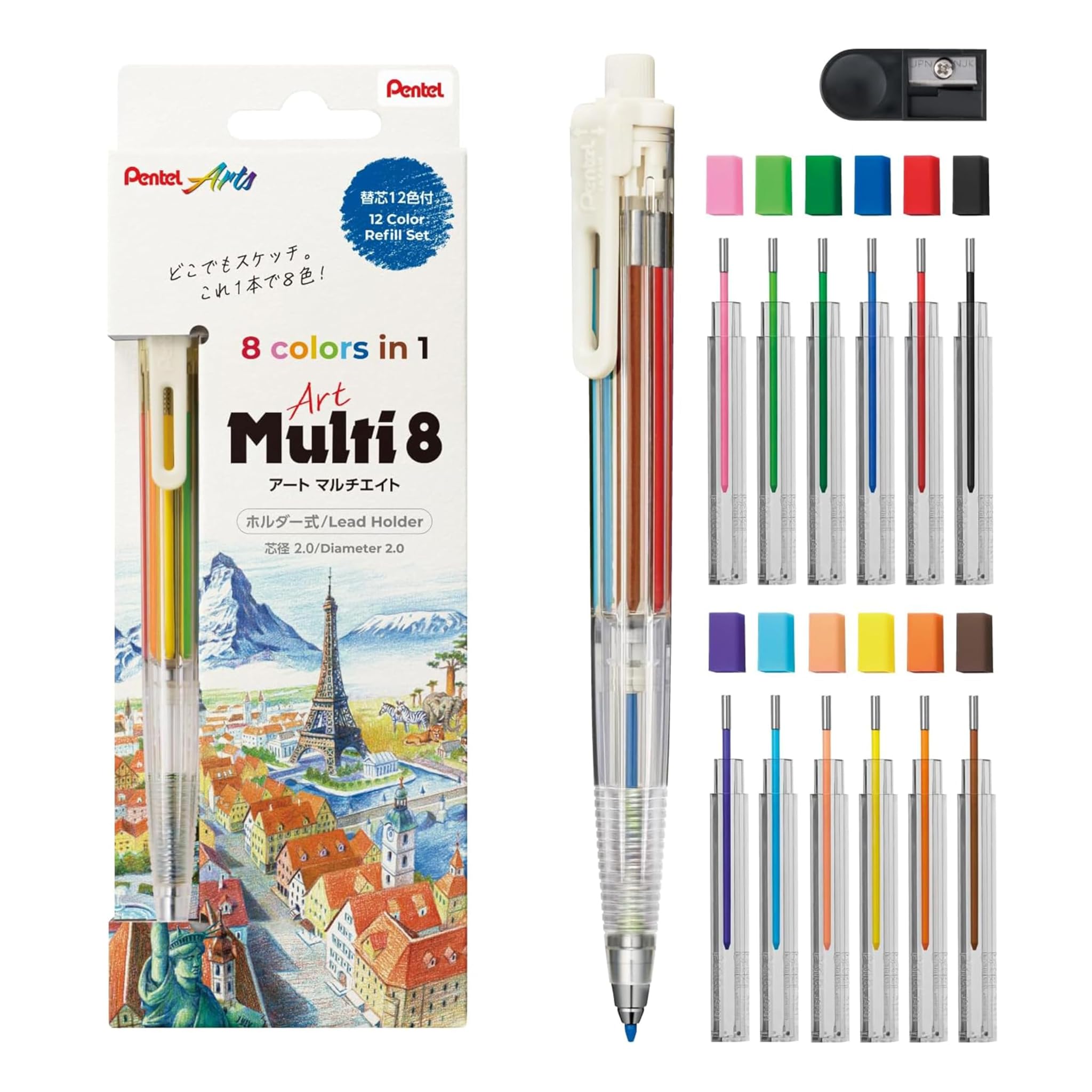 Pentel Art Multi 8 - Portamine Multicolore