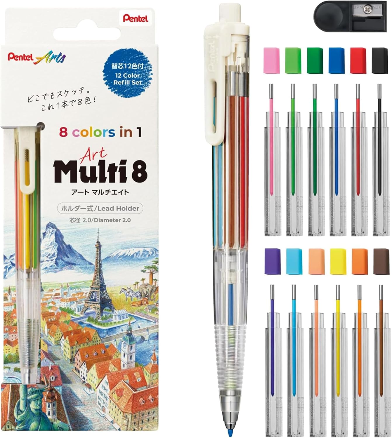 Pentel Art Multi 8 - Portamine Multicolore - immagine 1