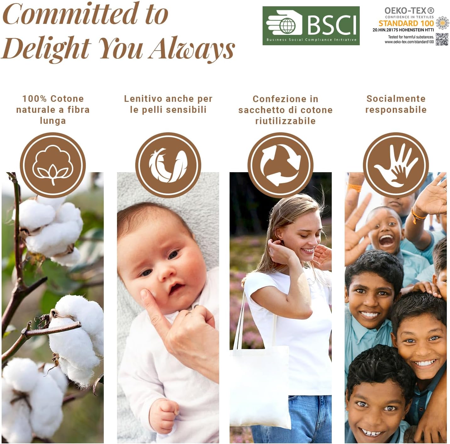 Pizuna Lenzuolo con Angoli Cotone 180x200 cm Bianco - immagine 5