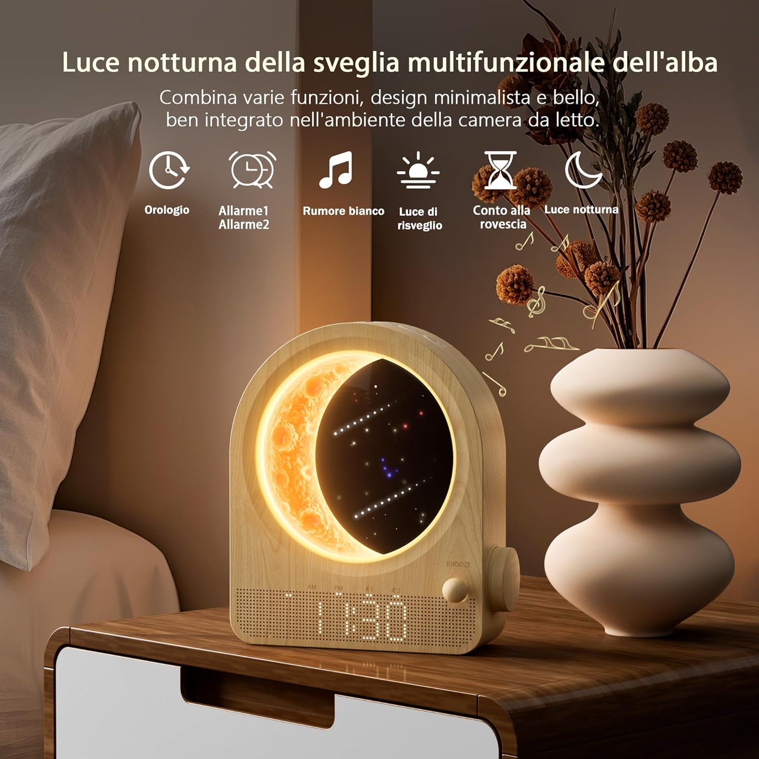 blonbar Sveglia e Lampada di Luna Combinate - immagine 2