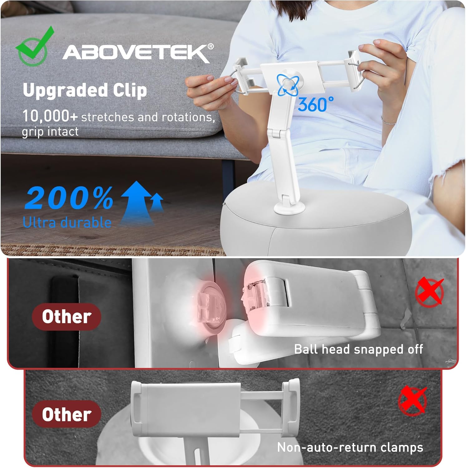 Abovetek Supporto da Cuscino per Tablet e Telefoni - immagine 7