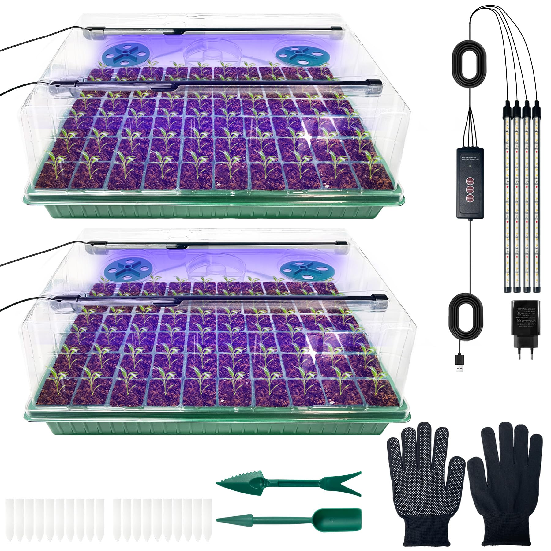 VEEKAY Vassoio Germinazione 2 Pezzi 120 Cellule