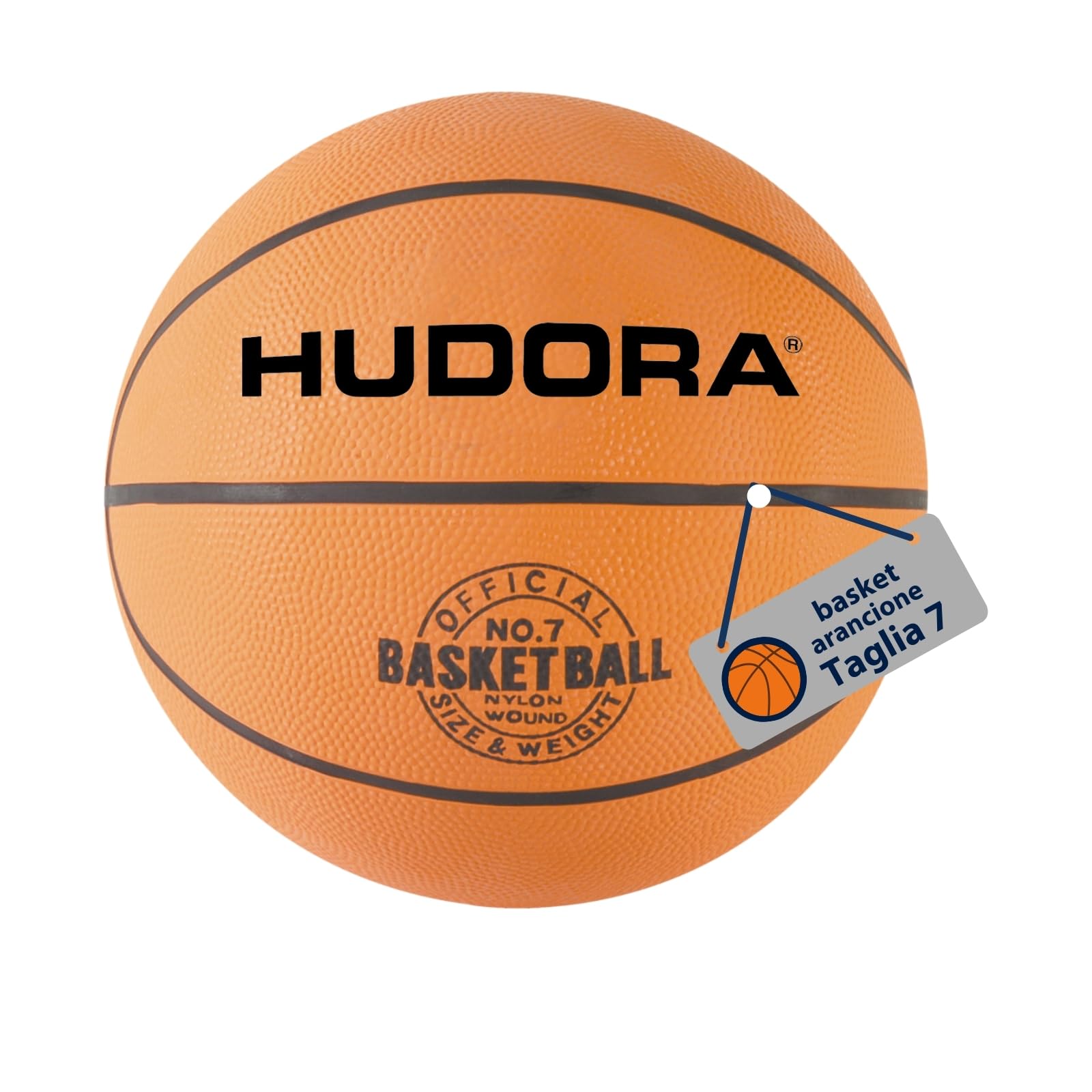 Hudora Palla da Basket Misura 7 in Gomma