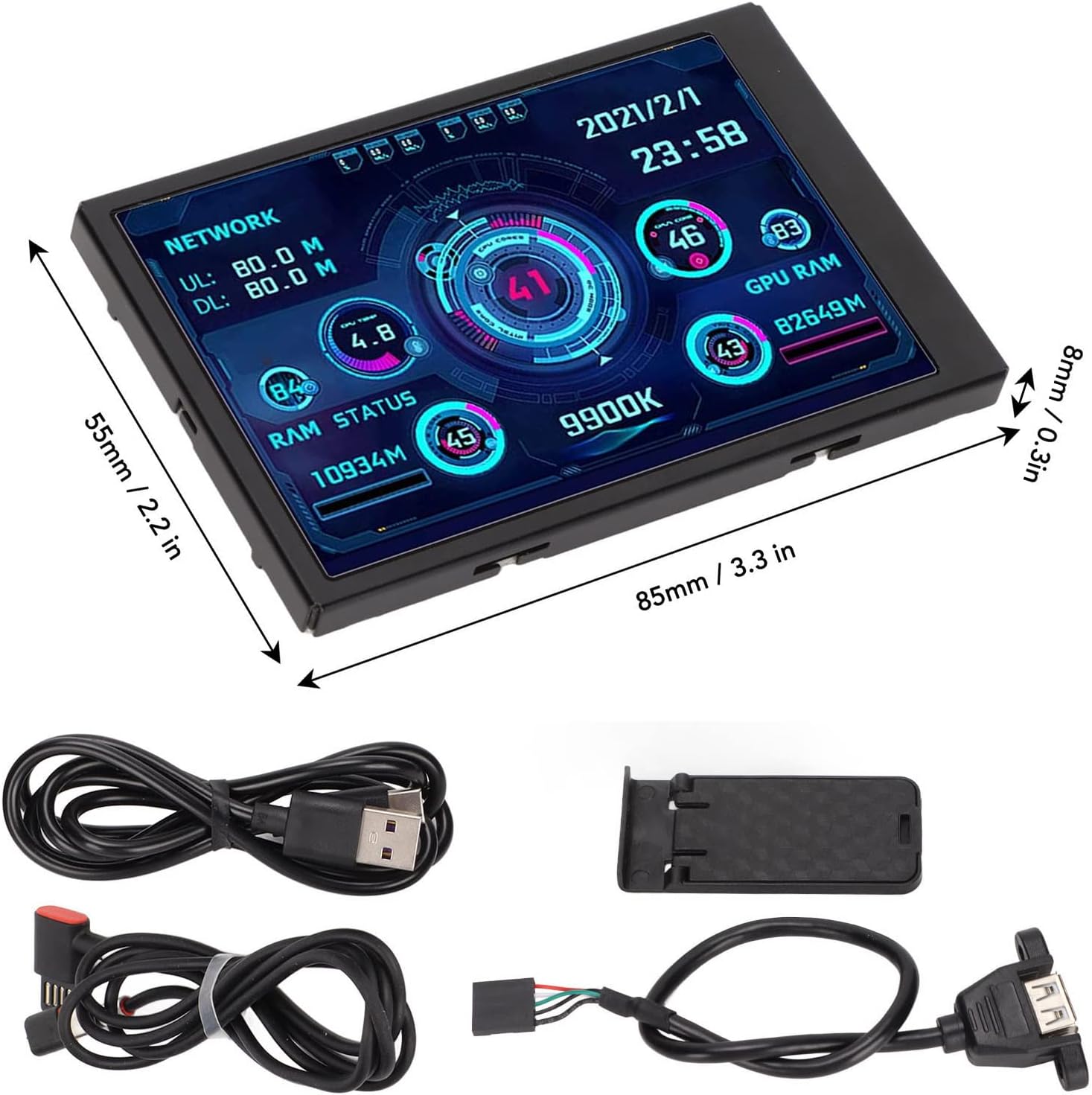 Annadue Monitor Temperatura Computer IPS 3.5 Pollici - immagine 6