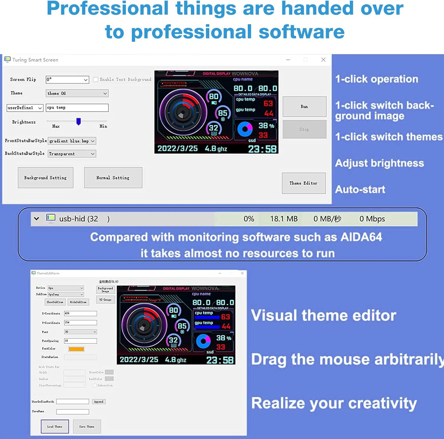Annadue Monitor Temperatura Computer IPS 3.5 Pollici - immagine 7