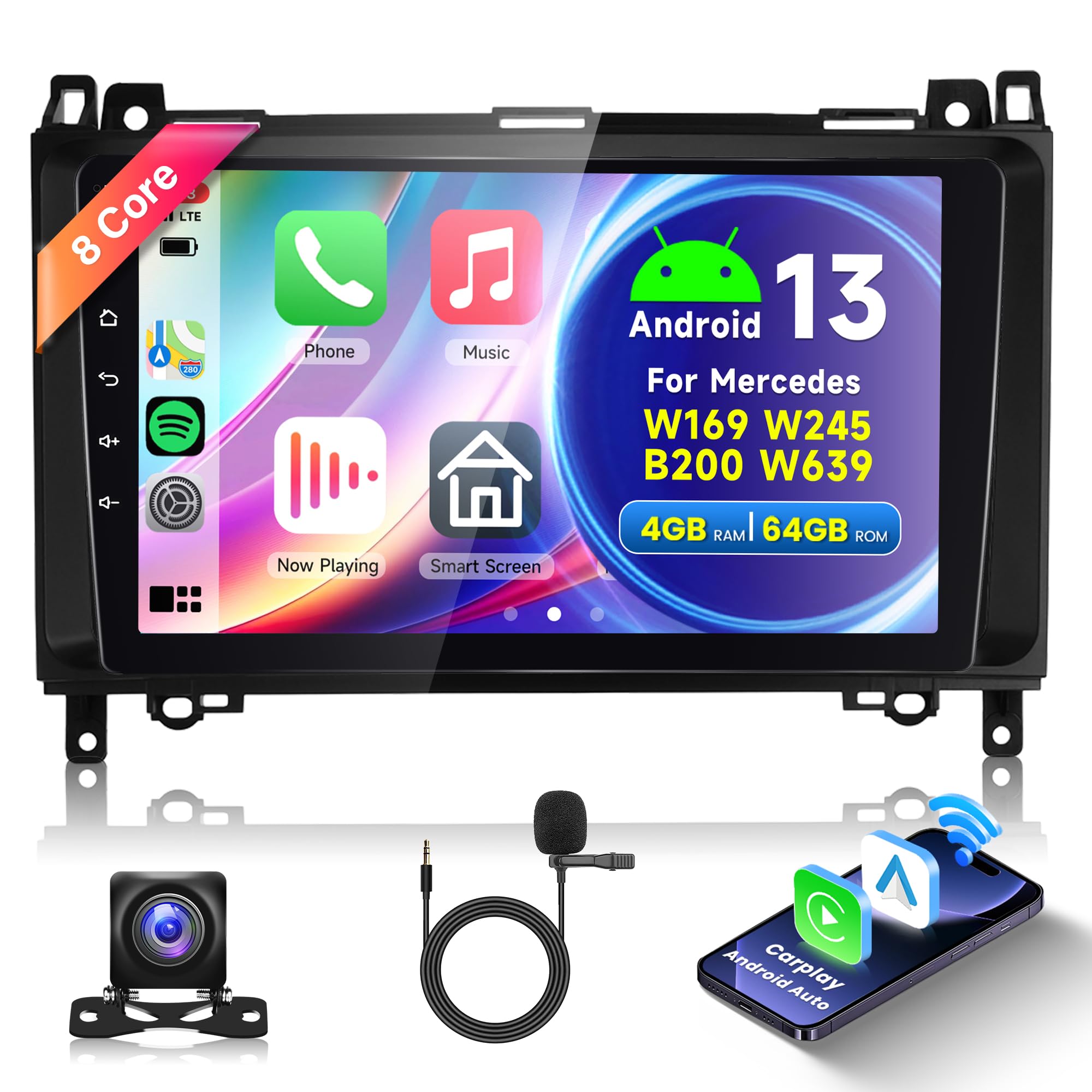 Autoradio Android 13 Wireless Carplay 9 pollici