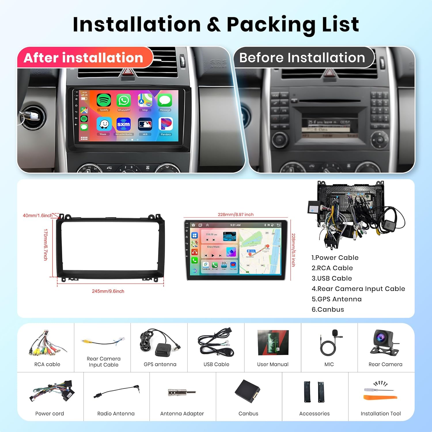 Autoradio Android 13 Wireless Carplay 9 pollici - immagine 8