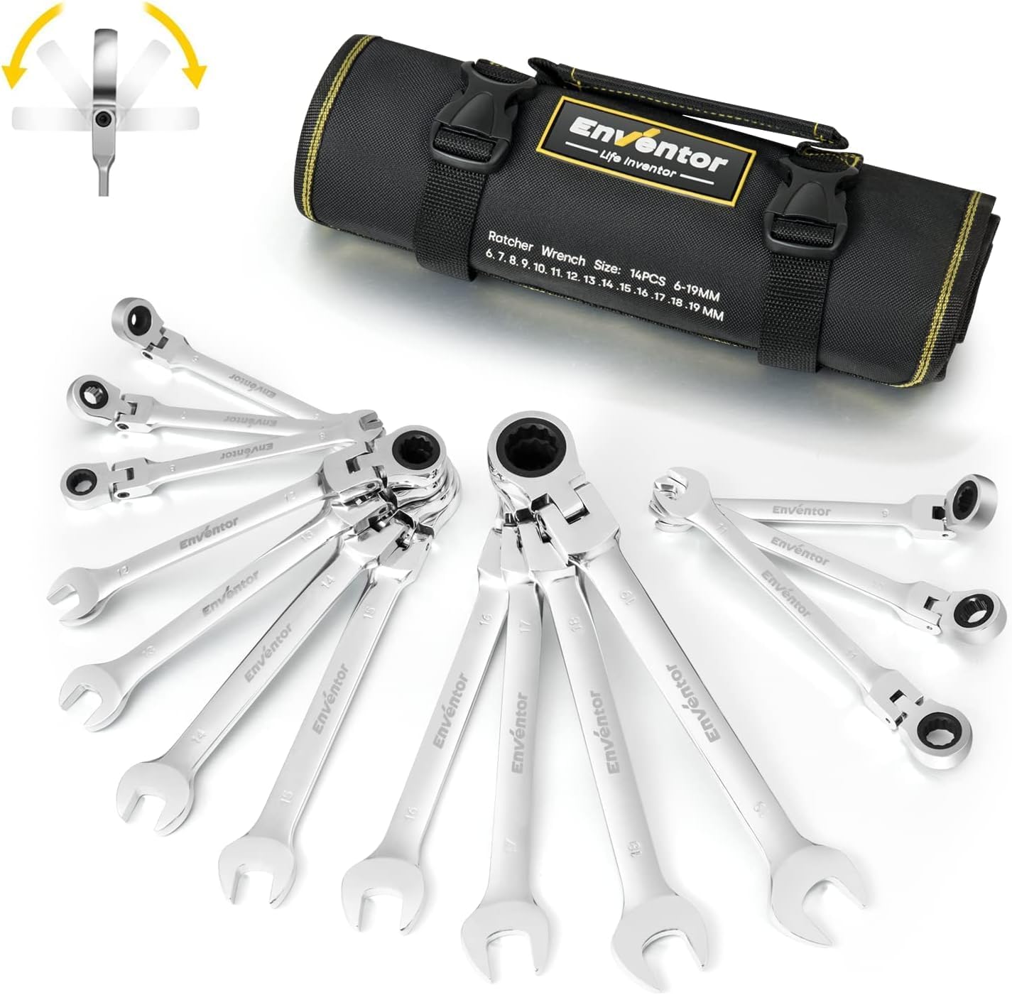 Set Chiavi a Cricchetto Flessibile 14 Pezzi