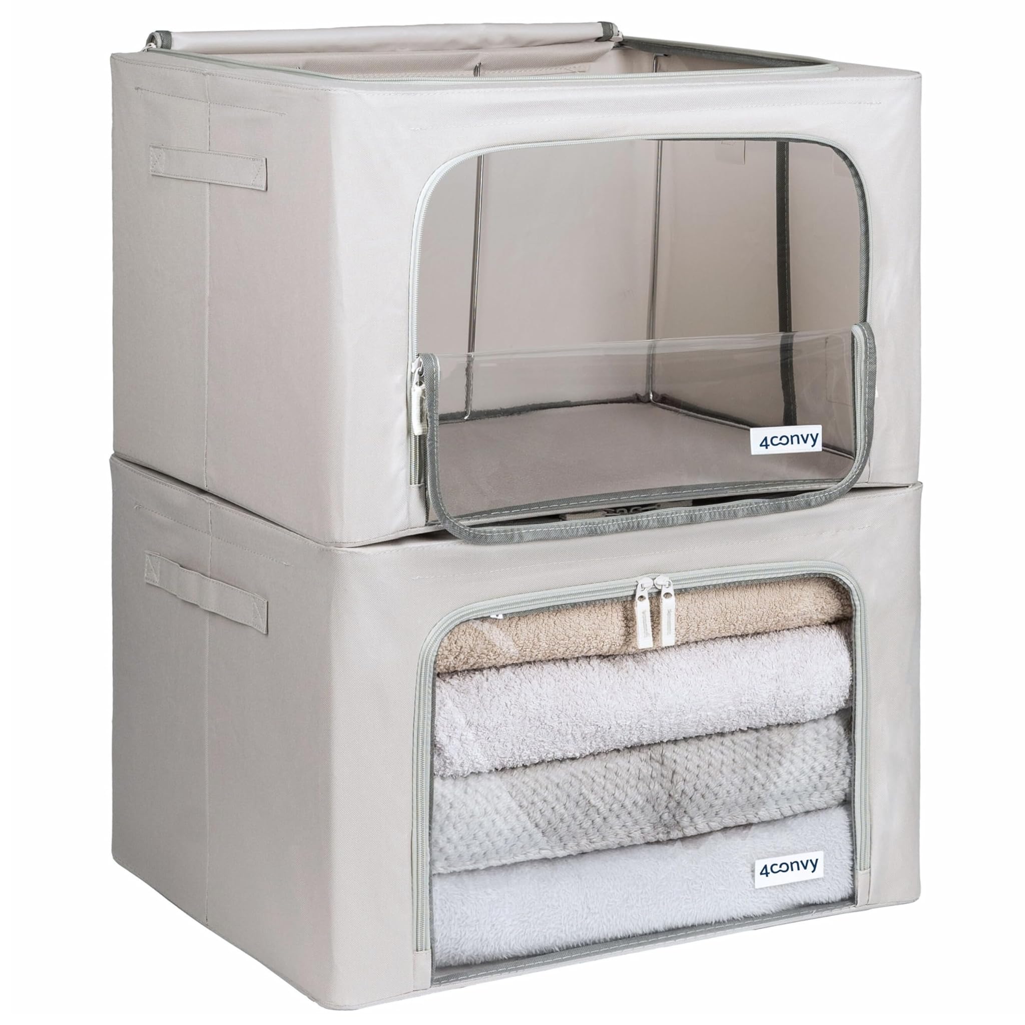 4convy Scatole Rigide per Armadio con Cerniera 2x66L