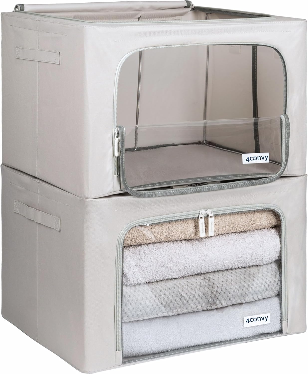 4convy Scatole Rigide per Armadio con Cerniera 2x66L - immagine 1