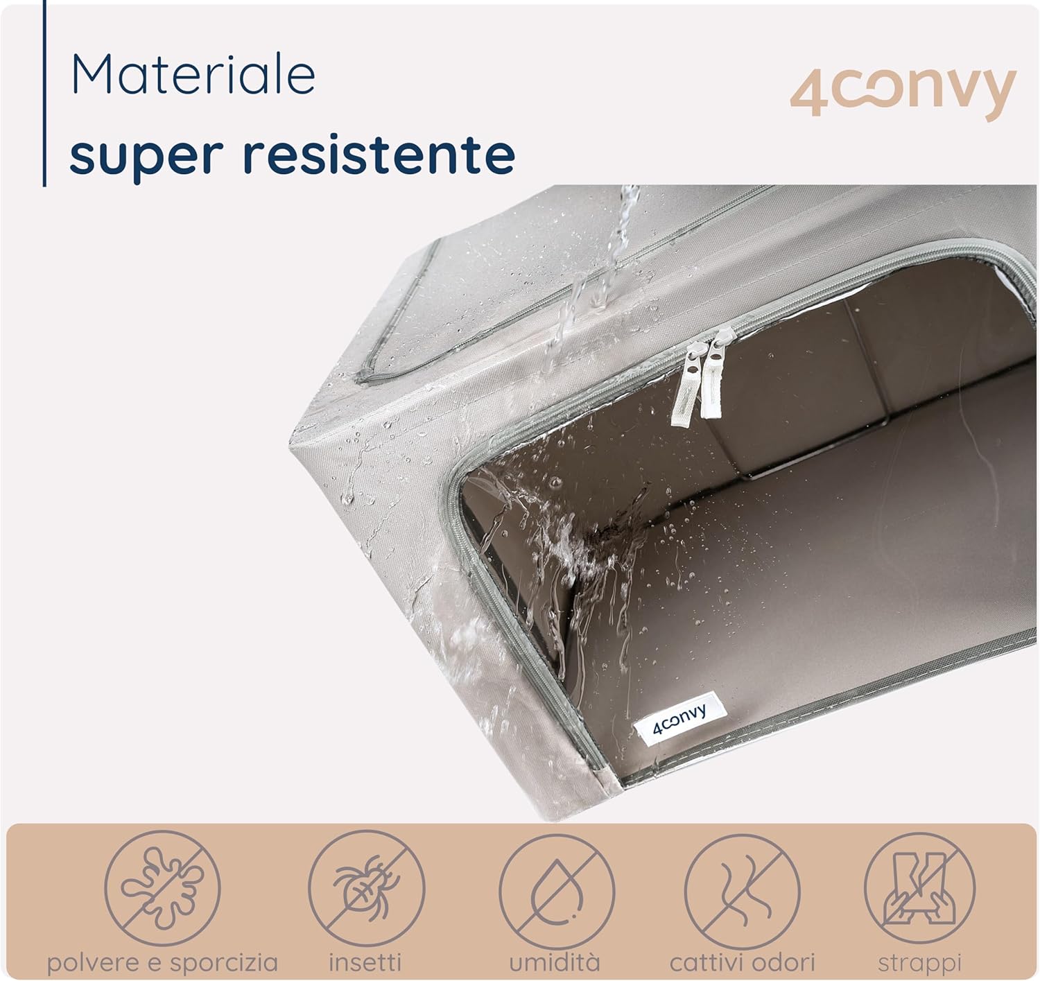 4convy Scatole Rigide per Armadio con Cerniera 2x66L - immagine 5