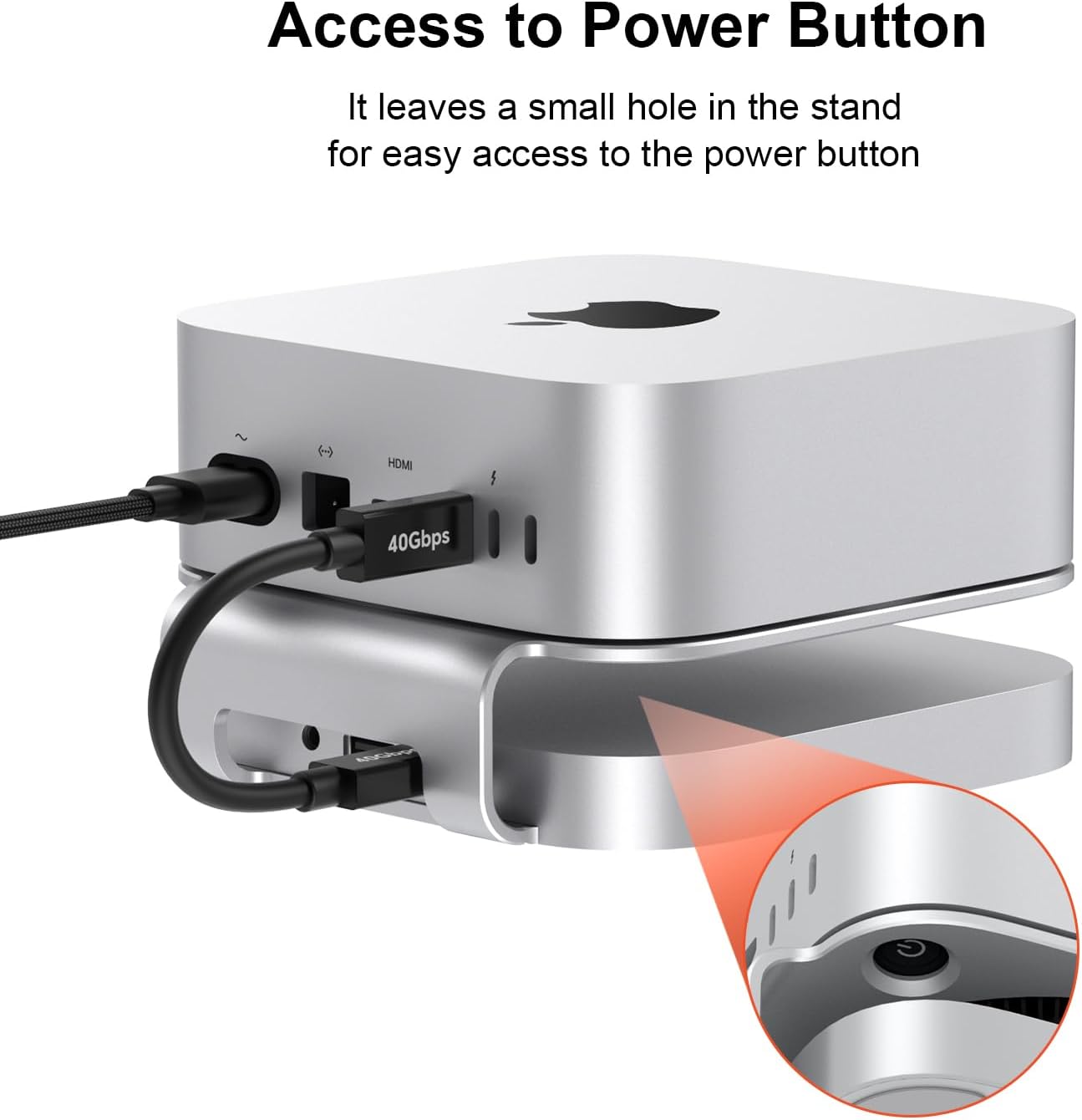 Qwiizlab Hub Alluminio USB4 40Gbps per Mac Mini - immagine 3