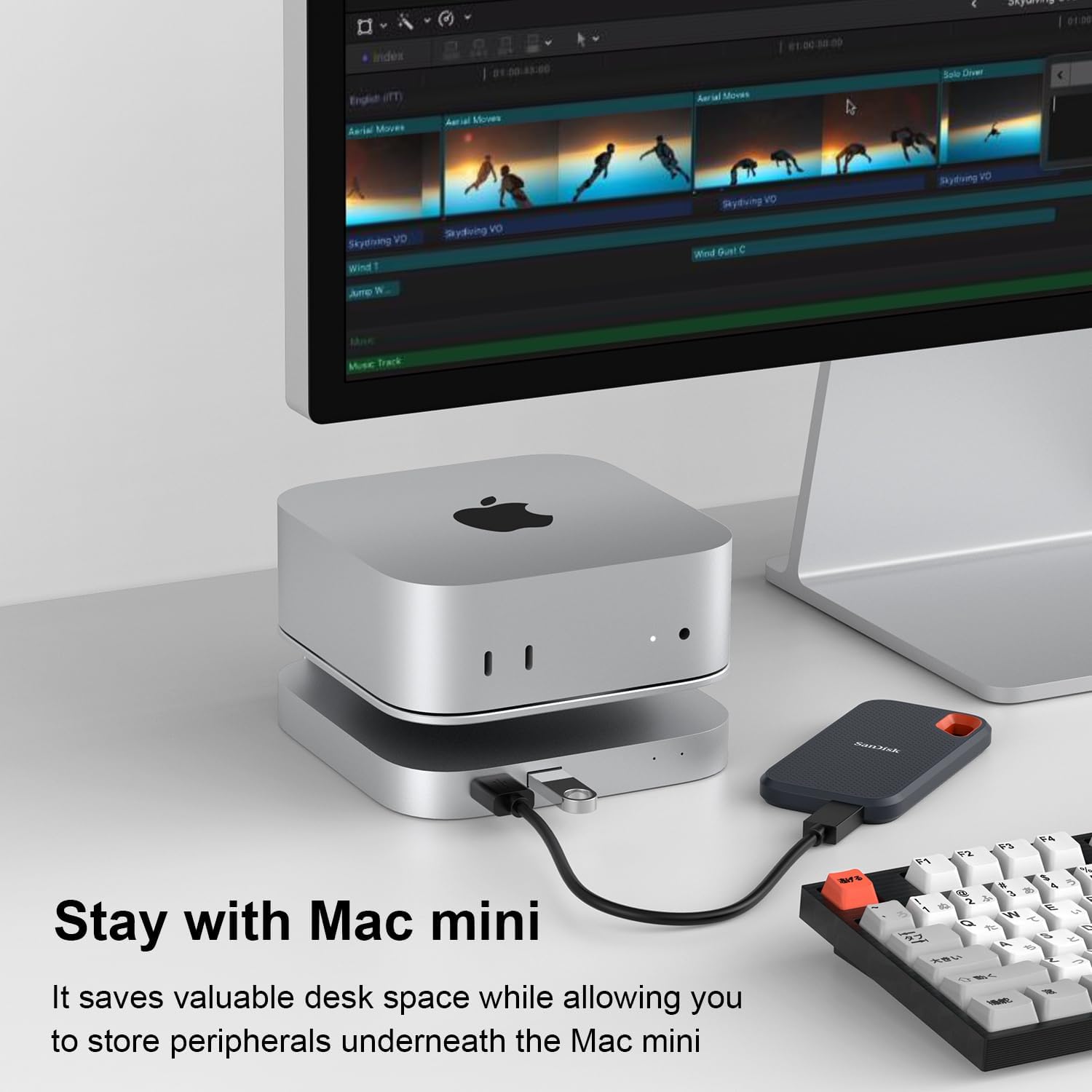 Qwiizlab Hub Alluminio USB4 40Gbps per Mac Mini - immagine 6