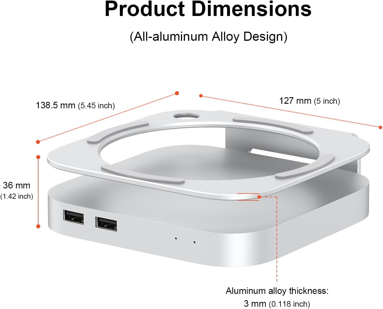 Qwiizlab Hub Alluminio USB4 40Gbps per Mac Mini - immagine 7