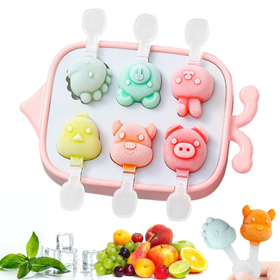 6 Mini Stampi per Ghiaccioli in Silicone senza BPA