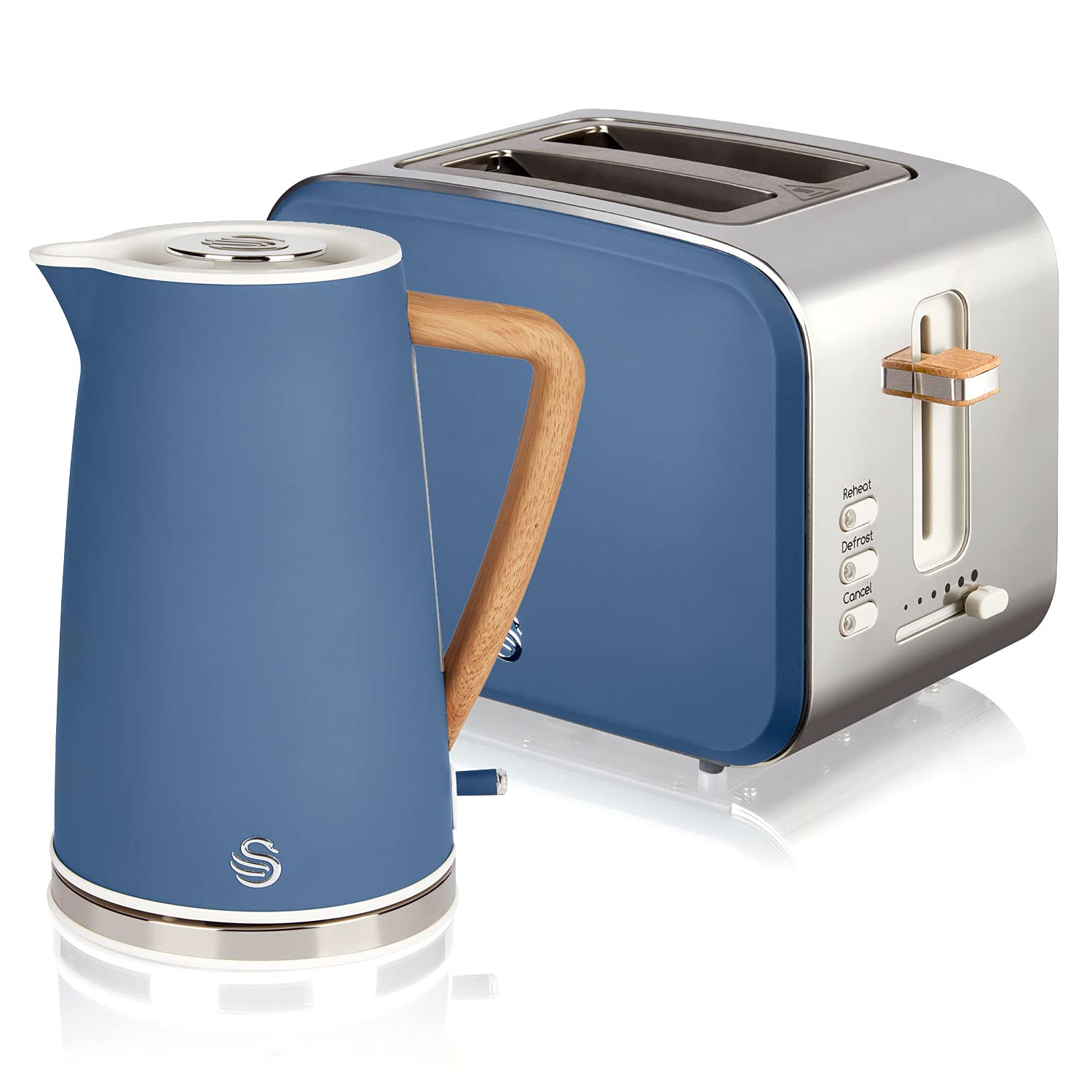 Swan Nordic Set Colazione Blu Opaco - Bollitore e Tostapane