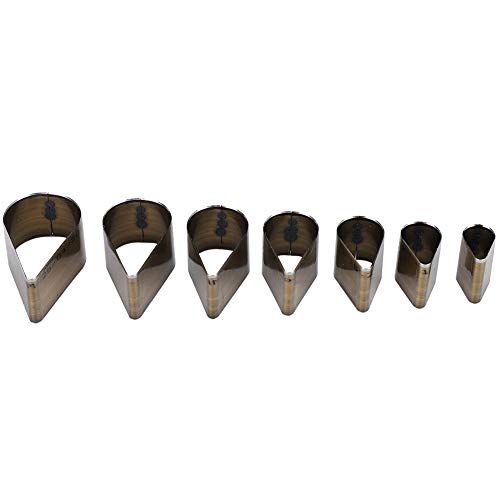 7 pezzi Set di punzoni in pelle Set di punzonatura vuota a forma di goccia d'acqua Kit di punzonatura per taglio in acciaio per utensili fai da te in pelle per artigianato in pelle fai da te