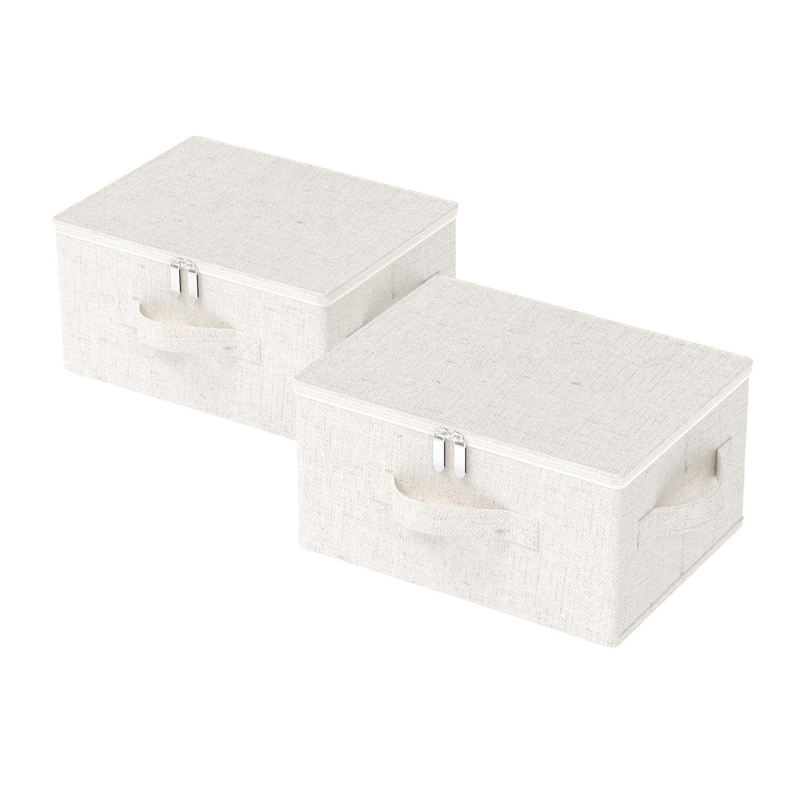 Scatole Sotto Letto Contenitore 2 Pezzi 40x30x20cm, Beige