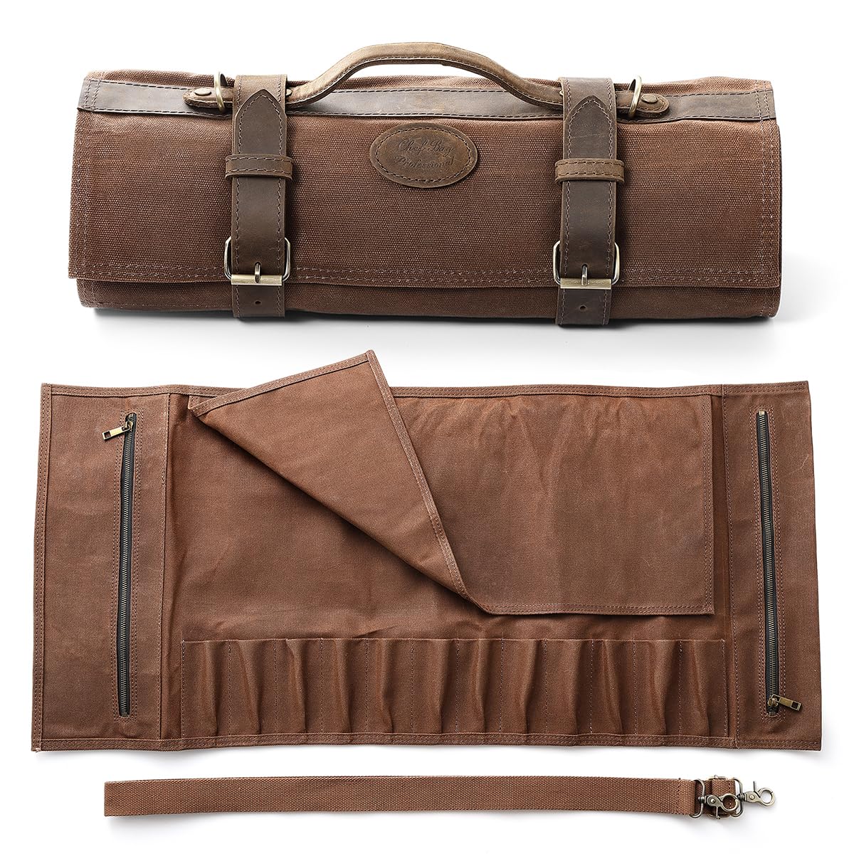 XINZUO Borsa a Rotolo per Coltelli da Chef 12 Scomparti