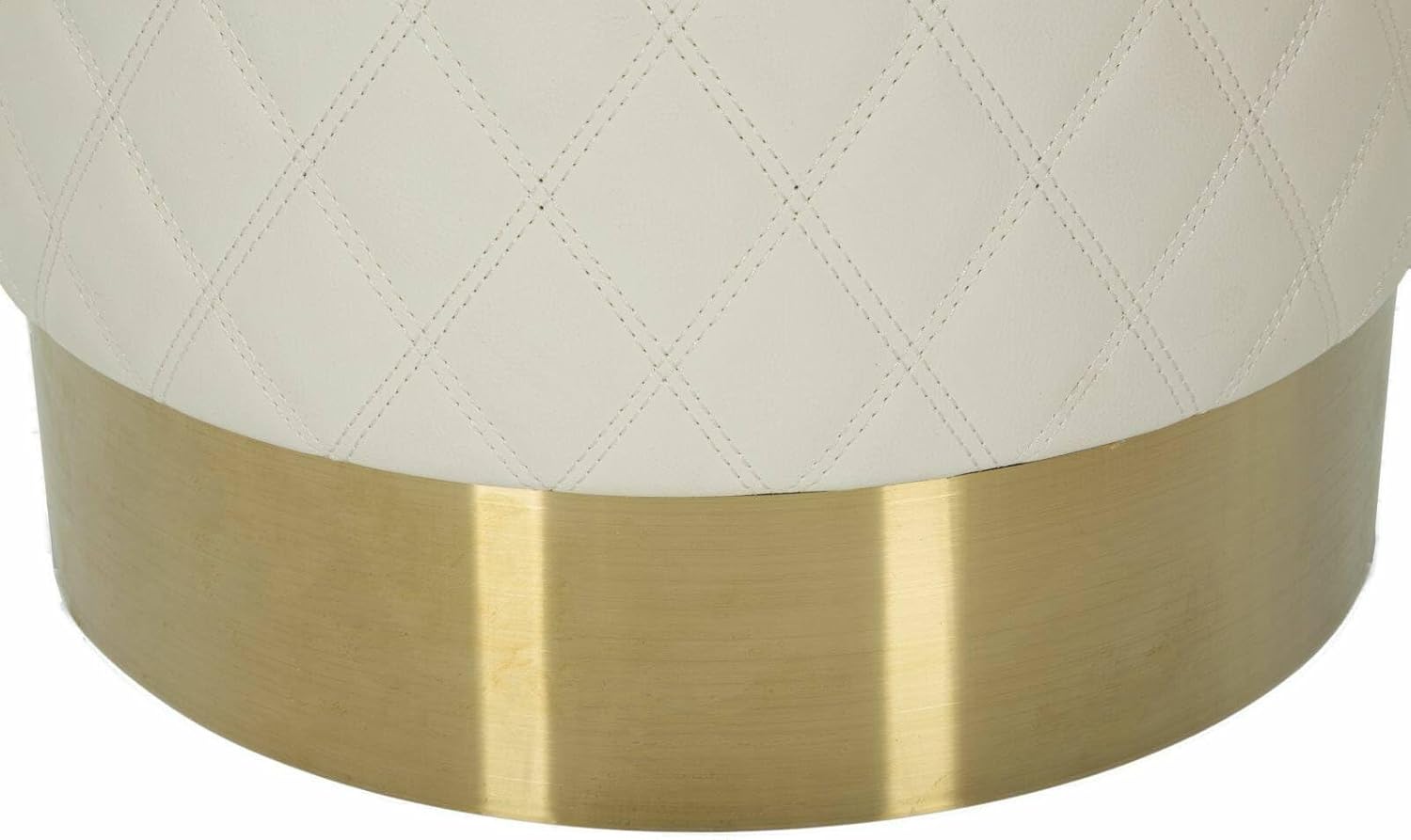 Dmora Pouf Uruguay - Poltrona Multiuso, Bianco e Oro - immagine 6