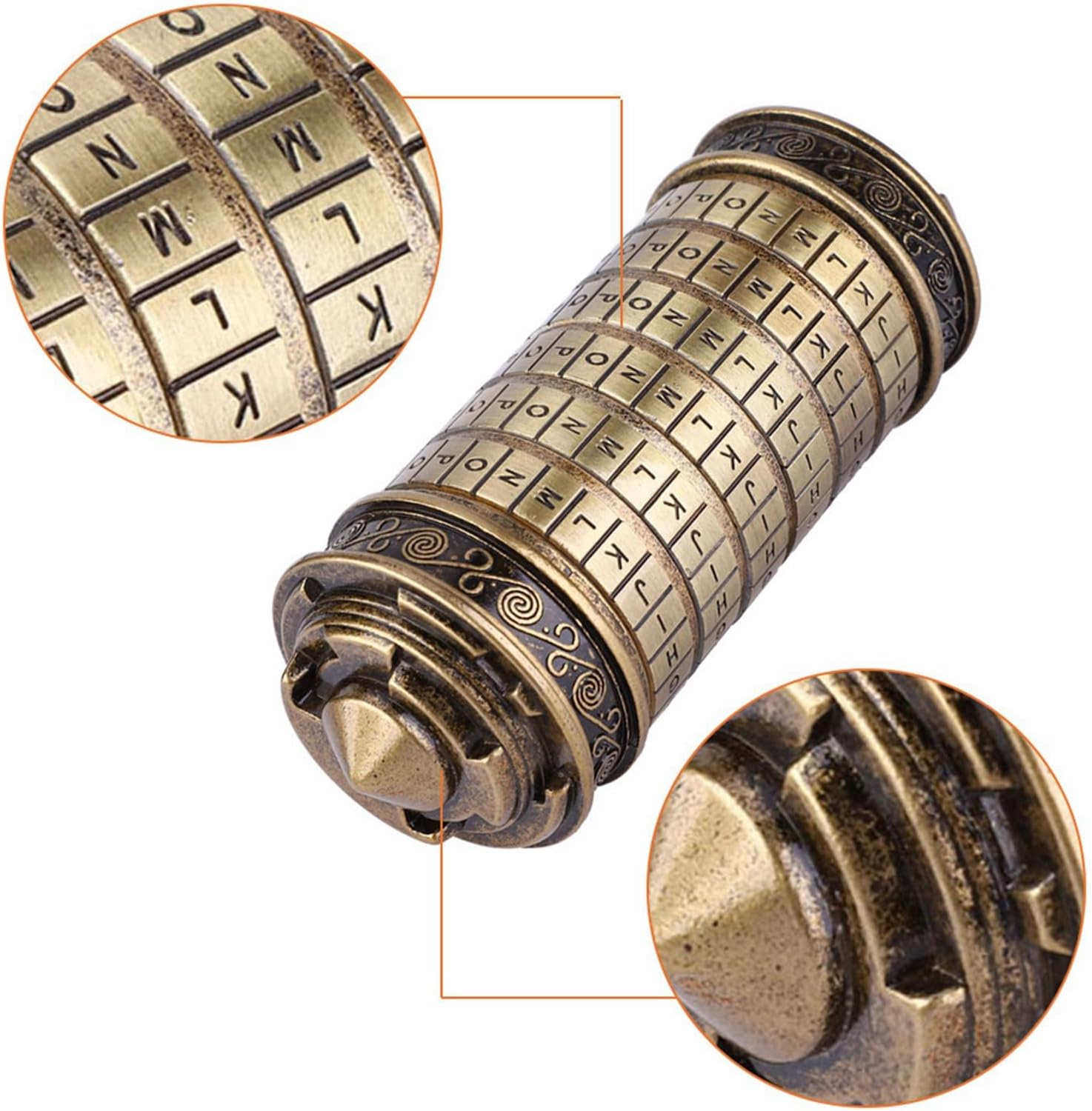 OUKENS Lucchetto Codice da Vinci, Lucchetto Mini Cryptex, Scatole Puzzle con Scomparti Nascosti Porta Anello Regalo Romantico Password Predefinita: ILOVEUBRegali di Compleanno Per Lei - immagine 8