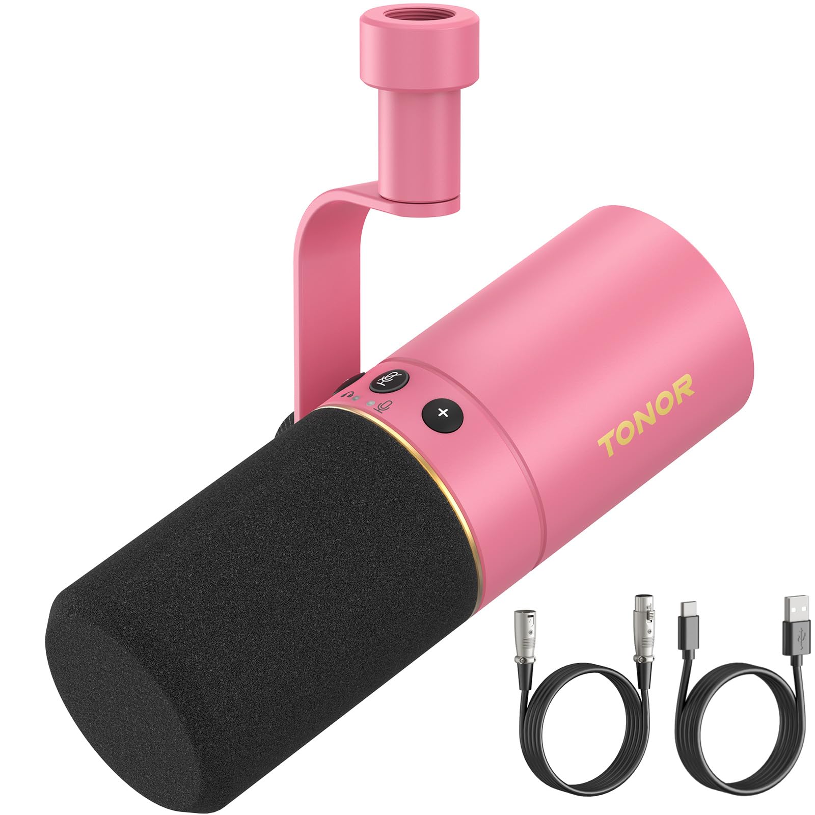 Tonor TD520 - Microfono USB/XLR Dinamico per Podcasting, Rosa