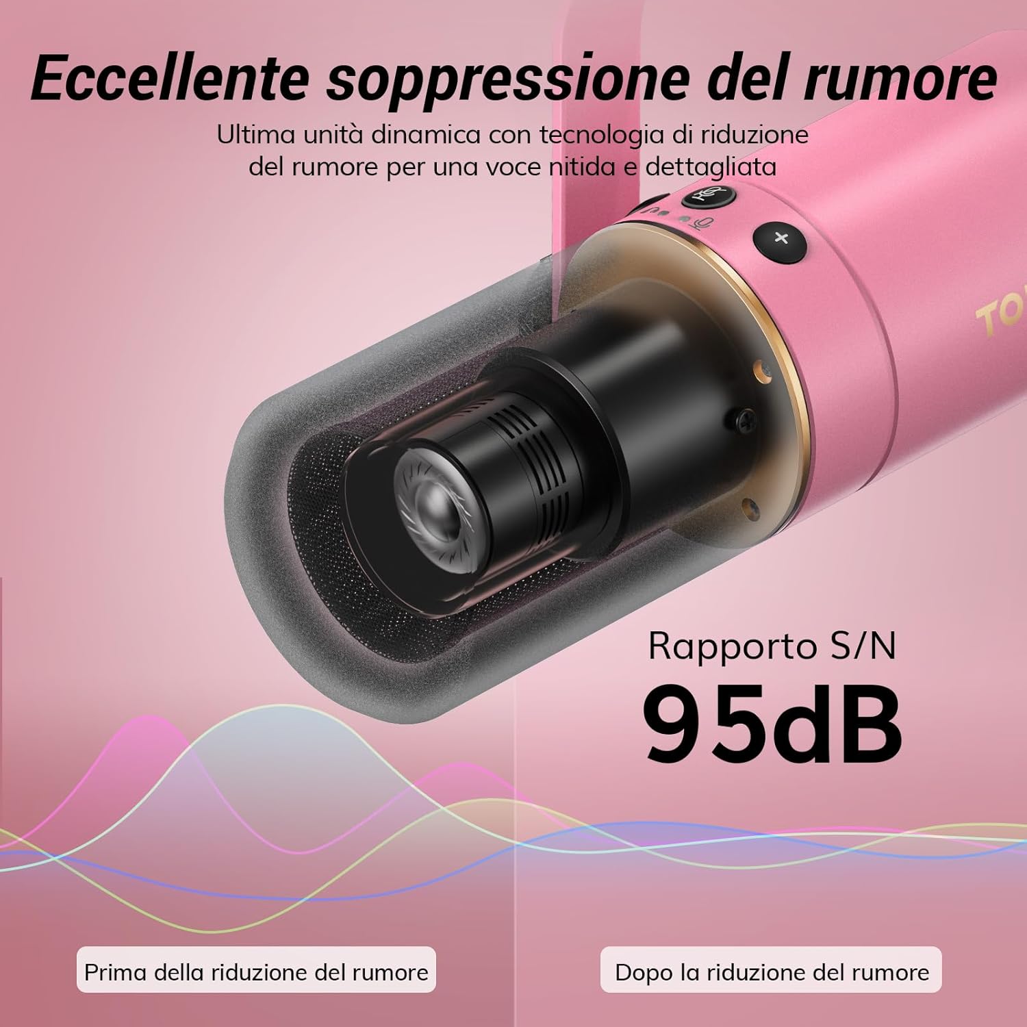 Tonor TD520 - Microfono USB/XLR Dinamico per Podcasting, Rosa - immagine 3