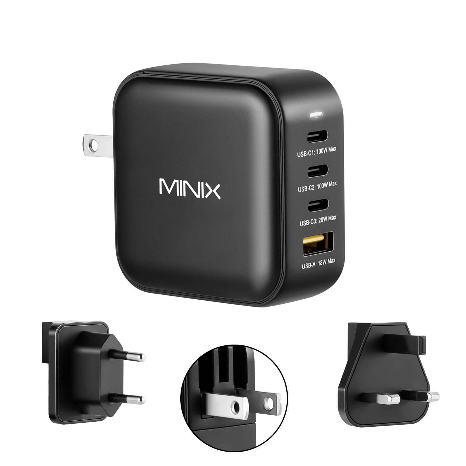 Minix NEO P3 100W - Caricatore da Muro GaN 4 Porte