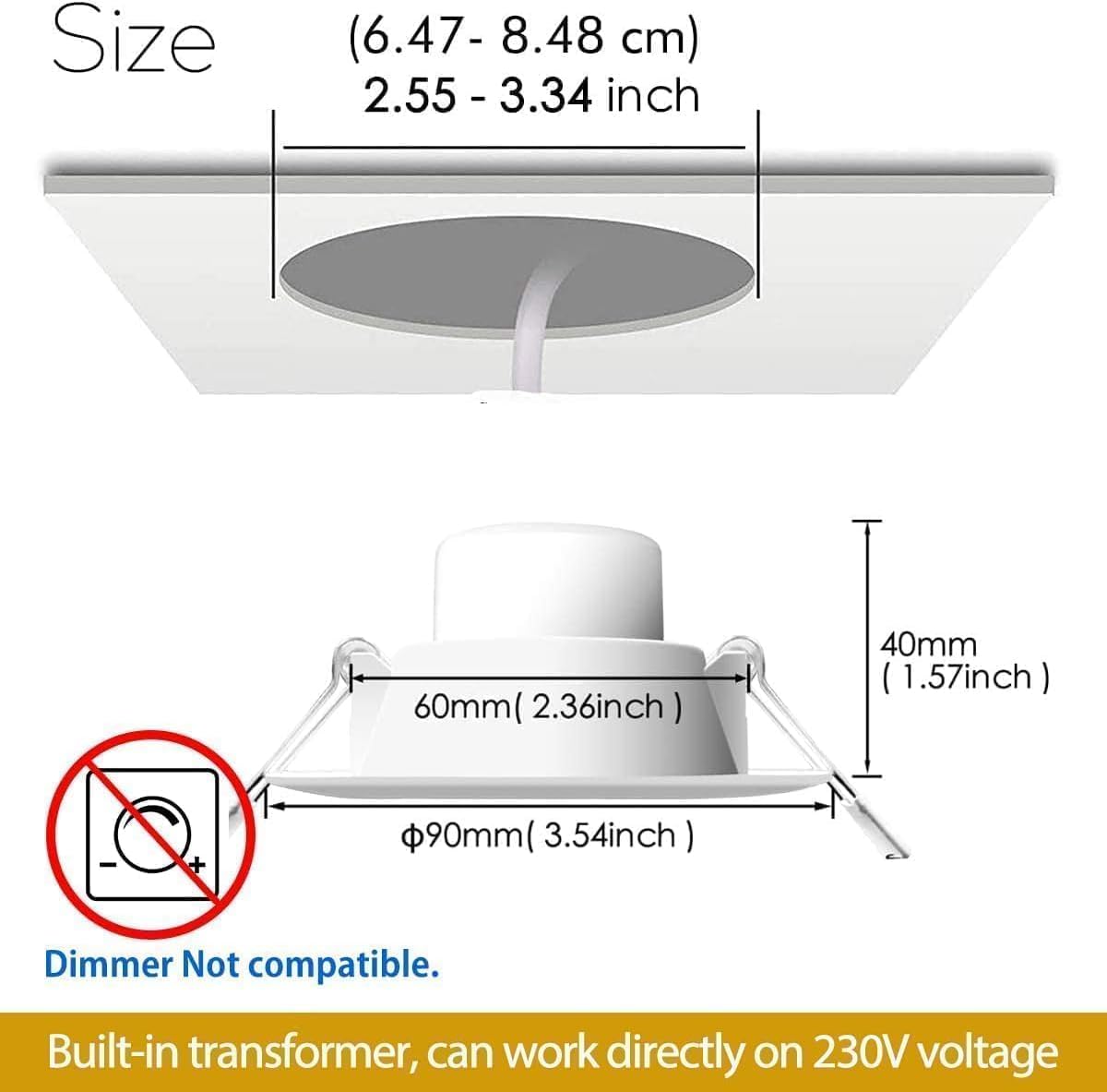Ilc Faretti LED da Incasso 8W, Compatibile Alexa (6 pz) - immagine 2