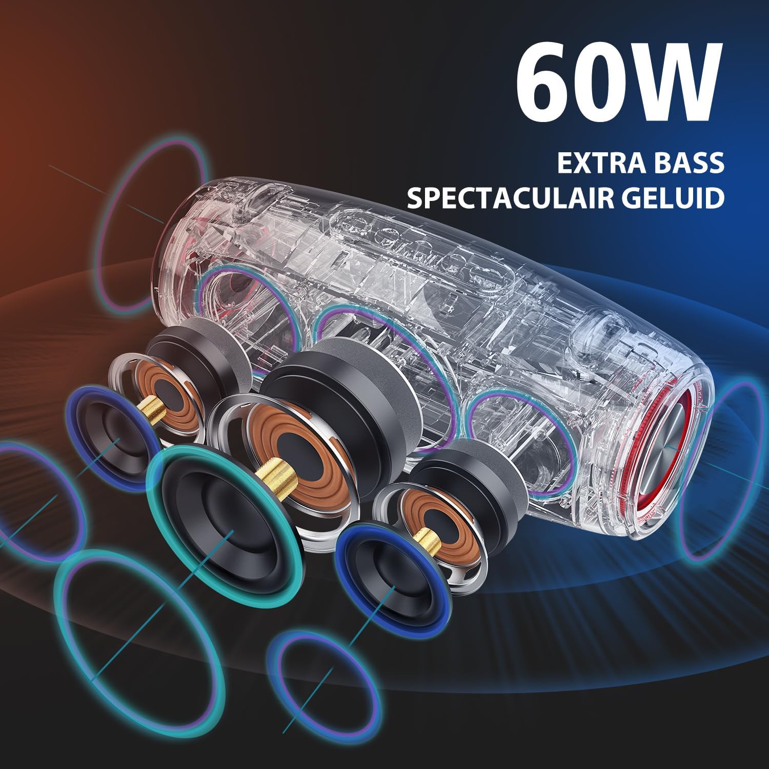 Zealot Cassa Bluetooth 75W Impermeabile IPX6, Nero - immagine 3