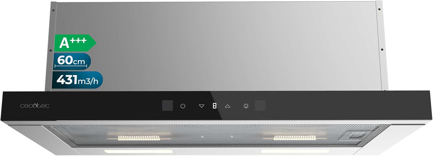 Cecotec Cappa Aspirante 60cm Bolero Flux TLT 604400 Glass Black - immagine 1